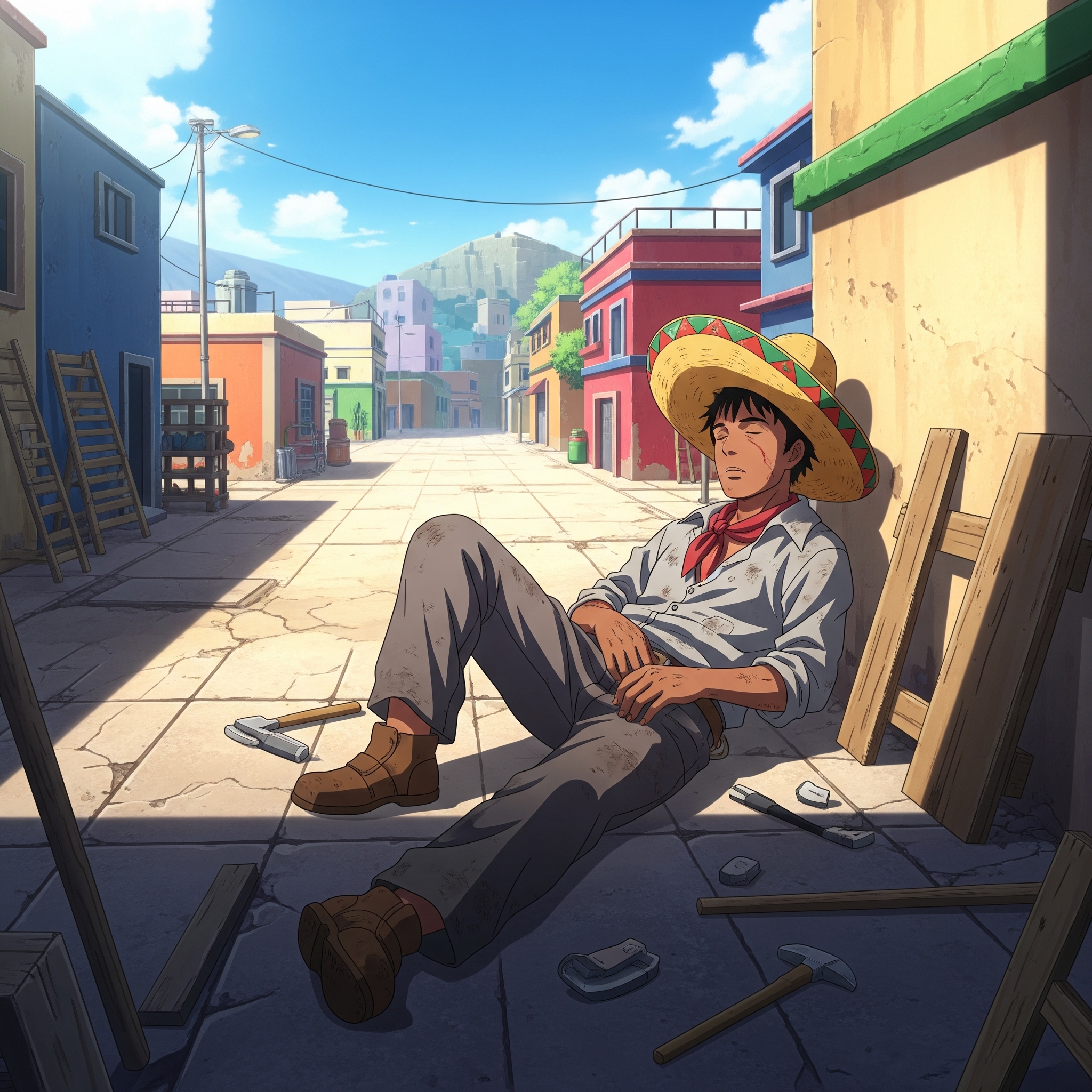 Person comfortably napping at noon